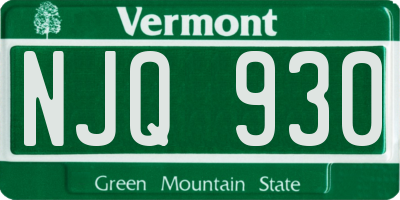 VT license plate NJQ930