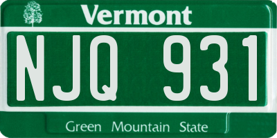 VT license plate NJQ931