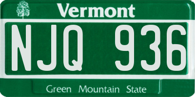 VT license plate NJQ936