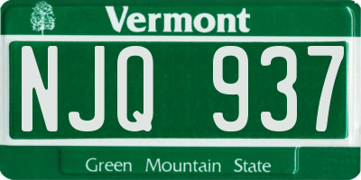 VT license plate NJQ937