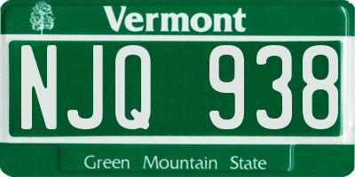 VT license plate NJQ938