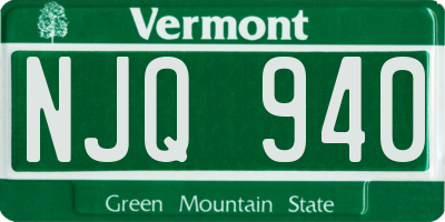 VT license plate NJQ940