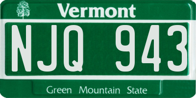 VT license plate NJQ943