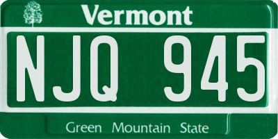 VT license plate NJQ945