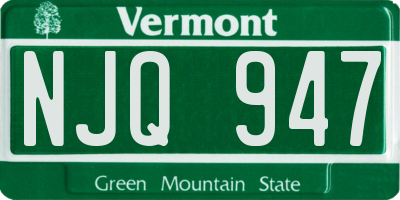 VT license plate NJQ947