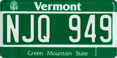 VT license plate NJQ949