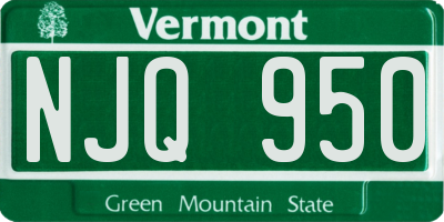 VT license plate NJQ950