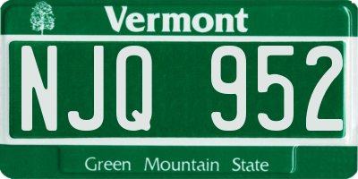 VT license plate NJQ952