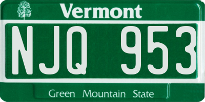 VT license plate NJQ953