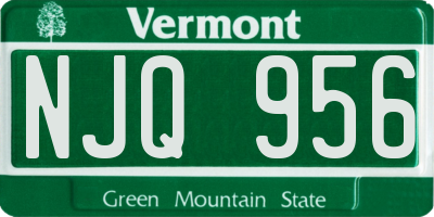 VT license plate NJQ956
