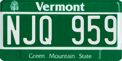 VT license plate NJQ959