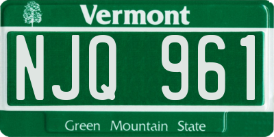 VT license plate NJQ961