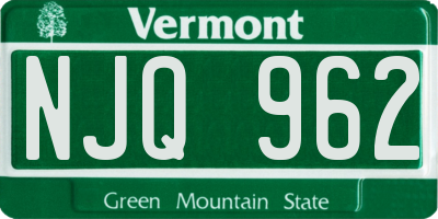 VT license plate NJQ962
