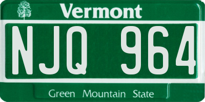 VT license plate NJQ964