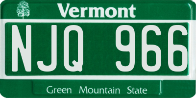 VT license plate NJQ966
