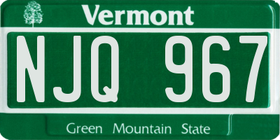 VT license plate NJQ967