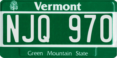 VT license plate NJQ970