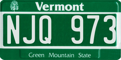 VT license plate NJQ973