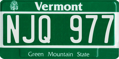 VT license plate NJQ977