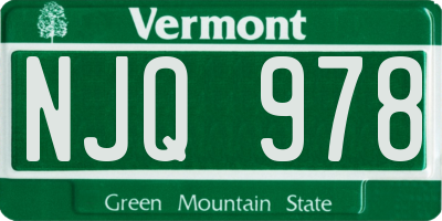 VT license plate NJQ978