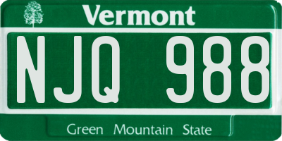 VT license plate NJQ988