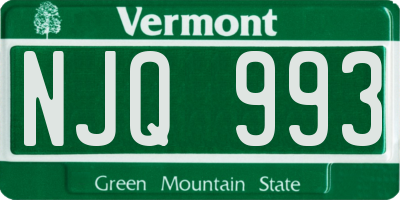 VT license plate NJQ993