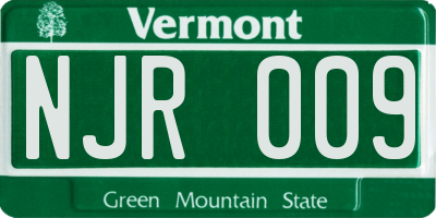 VT license plate NJR009