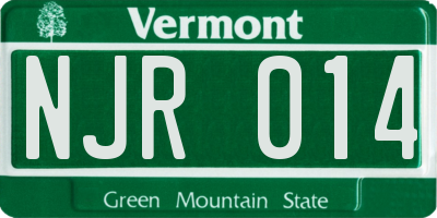 VT license plate NJR014