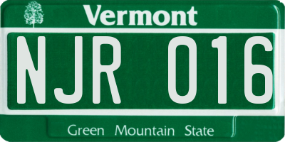 VT license plate NJR016