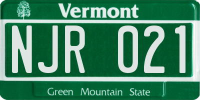 VT license plate NJR021