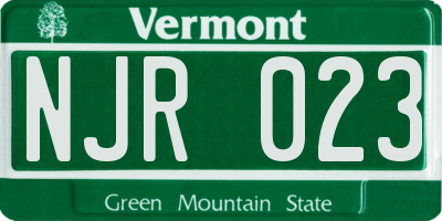 VT license plate NJR023