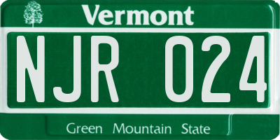 VT license plate NJR024