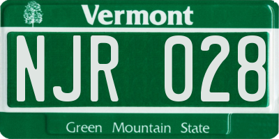 VT license plate NJR028