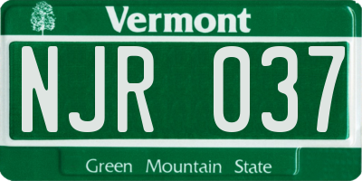 VT license plate NJR037