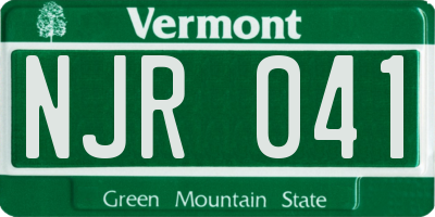 VT license plate NJR041