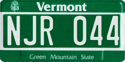 VT license plate NJR044