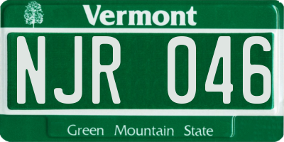 VT license plate NJR046