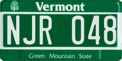 VT license plate NJR048