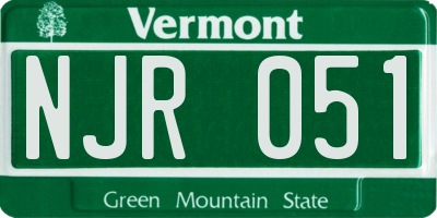 VT license plate NJR051