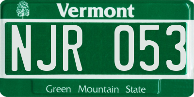 VT license plate NJR053