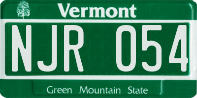 VT license plate NJR054