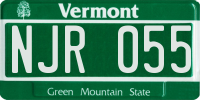 VT license plate NJR055