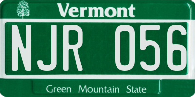 VT license plate NJR056