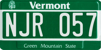 VT license plate NJR057