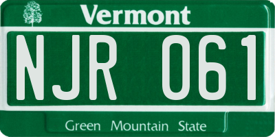 VT license plate NJR061