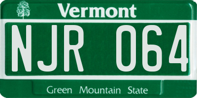 VT license plate NJR064