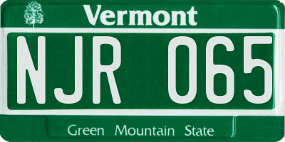VT license plate NJR065