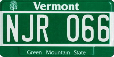 VT license plate NJR066