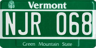 VT license plate NJR068
