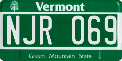 VT license plate NJR069